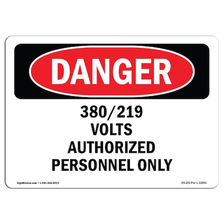 OSHA Danger, 18 Height, 24 Width, Decal